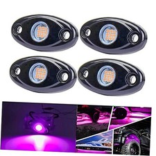 LED Rock Lights with 4 Pods Neon 12V Underglow Underbody Kit 4-Pods Purple Pink