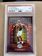 2024 Panini Mosaic - Center Stage Jayden Daniels #8 Purple Mosaic Prizm /49 (RC)