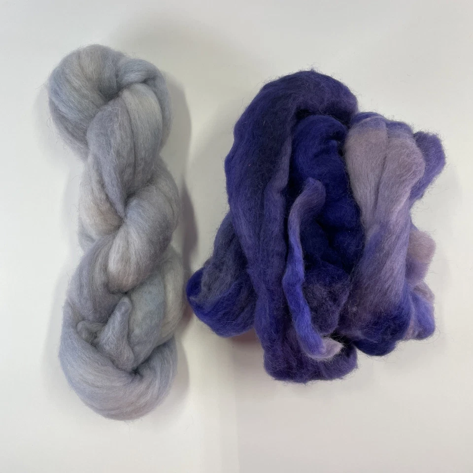 1 lb Lot of Wool Roving Natural and Dyed Mixed Colors for Spinning Felting - Image 2 of 4