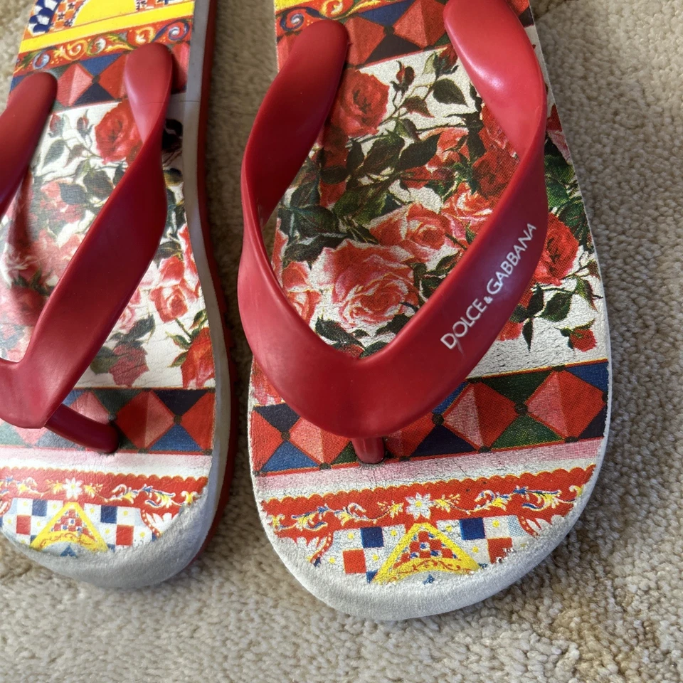 САНДАЛИИ DOLCE &GABBANA пляж шлепанцы девочек размер 12,5 100% подлинный - Изображение 3 из 4