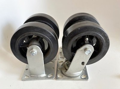 6''x2'' SET OF 4 (2) SWIVEL ANGLED (2) FIXED STRAIGHT, PLATFORM/PANEL TRUCKS