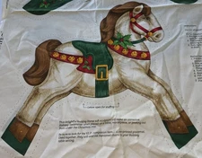  Cranston VIP Fabric Panel Night Before Christmas Rocking Horse Cut & Sew NOS 