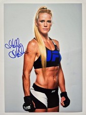 HOLLY HOLM SIGNED photo 8x6 original AUTOGRAPH RACC COA Boxing Champion UFC