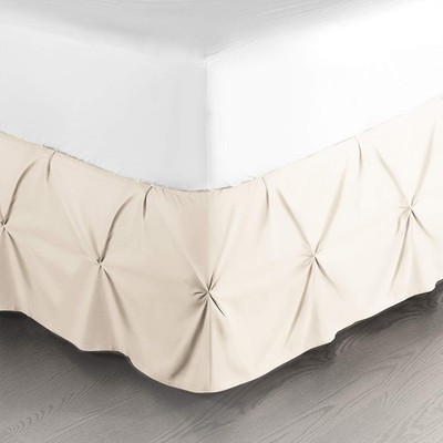 Dark Grey Queen Bed Skirt 14 Inch Drop Pinch Pleat Premium Microfiber Hotel