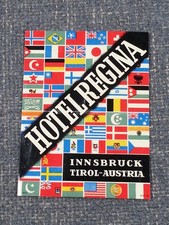 Original Vintage 1950s Luggage Hotel Regina Innsbruck Tirol Austria Tag Label