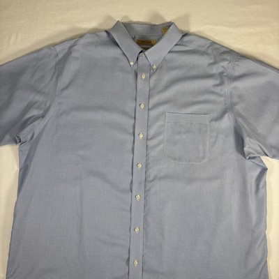 Roundtree & Yorke Gold Label 3XT No Iron EZ Wash Cotton SS Dress / Casual Shirt