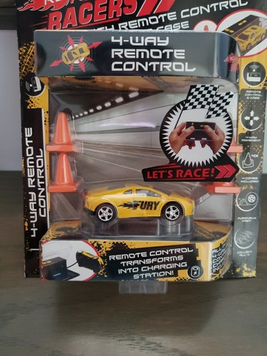 RC Pocket Racers Remote Control 4 wy remote control Yellow Fury 4 cones included - Picture 2 of 3