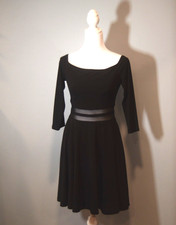 City Triangles Size 5 Black Knit Illusion Waist Fit/Flare Little Black Dress