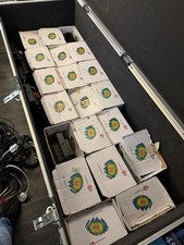 23 x Slimline 7q5 RGBA Uplights with flightcase