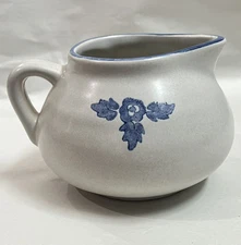 Pair Pfaltzgraff 414Y Small Pitcher/Gravy Boat or Creamer Yorktowne Blue Pattern