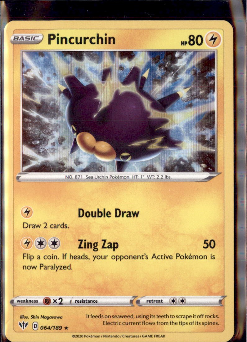 Pokemon Pincurchin 64/189 Darkness Ablaze Holo
