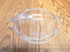 Vintage PYREX # 474-C CLEAR Borosilicate Glass Tab Handle Lid VGC