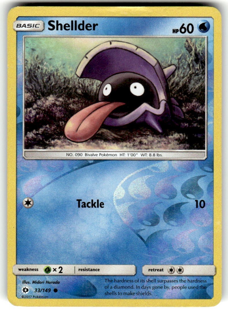Pokemon TCG Shellder Reverse Holo 33/149 Sun & Moon Base VLP