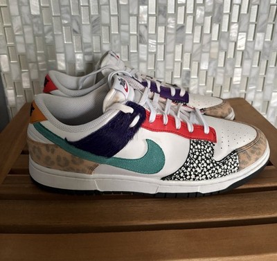 Nike Dunk Low SE Safari Mix White Multi Color Womens  DN3866-100  11W 9.5 Men s