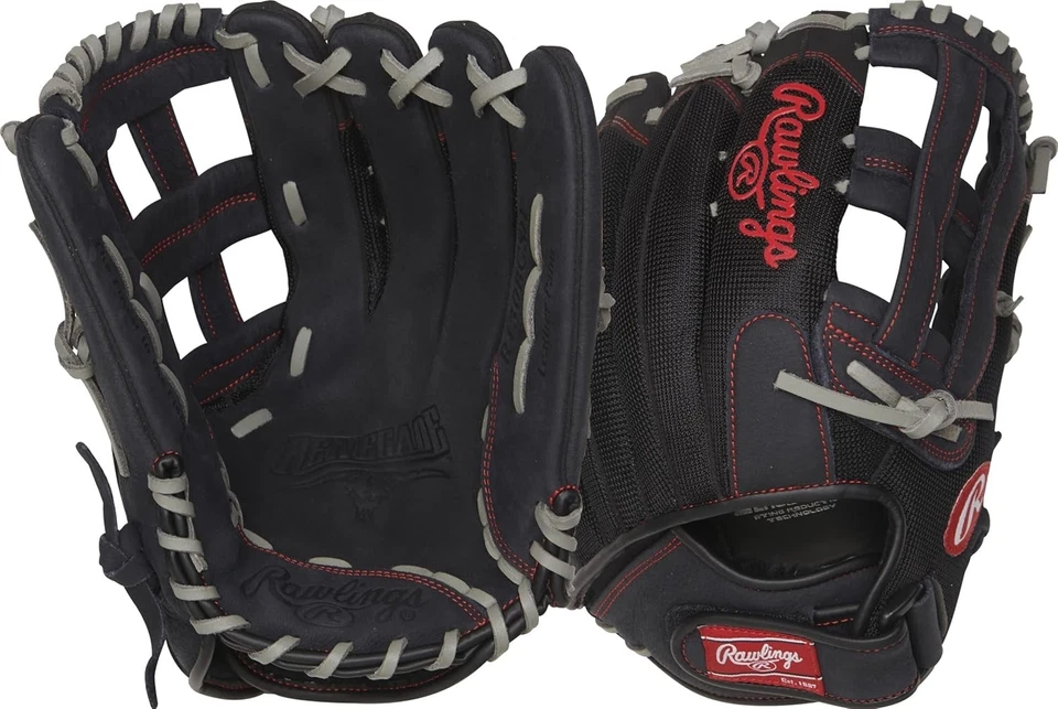 Leather Baseball Softball Glove 13-inch Left Hand Throw Outfield Adult - Image 3 of 4