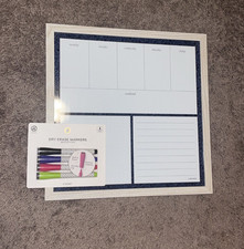 U Brands 16"x16" Magnetic Dry Erase Planner Board Rustic Frame with Markers