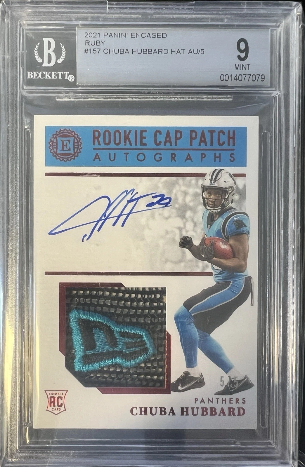 Chuba Hubbard Panini Encased Scripted Signatures #SSCH Ruby