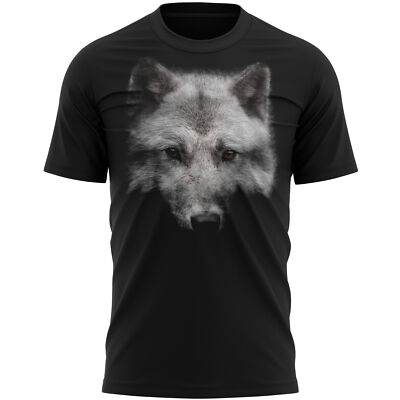 Wolfskopf Print Herren T-Shirt Grafik Tier Geschenke für Ihn Geburtstag Geschenkidee