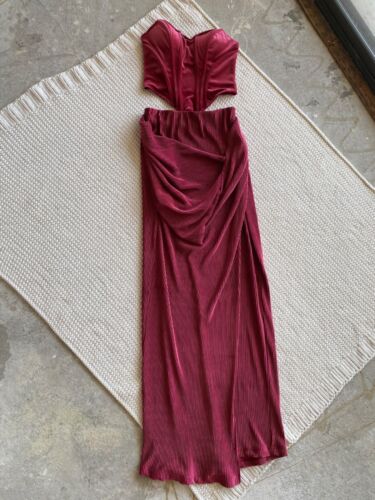 Jluxlabel 2 piece Red Velvet Night Dress Size Med… - image 1