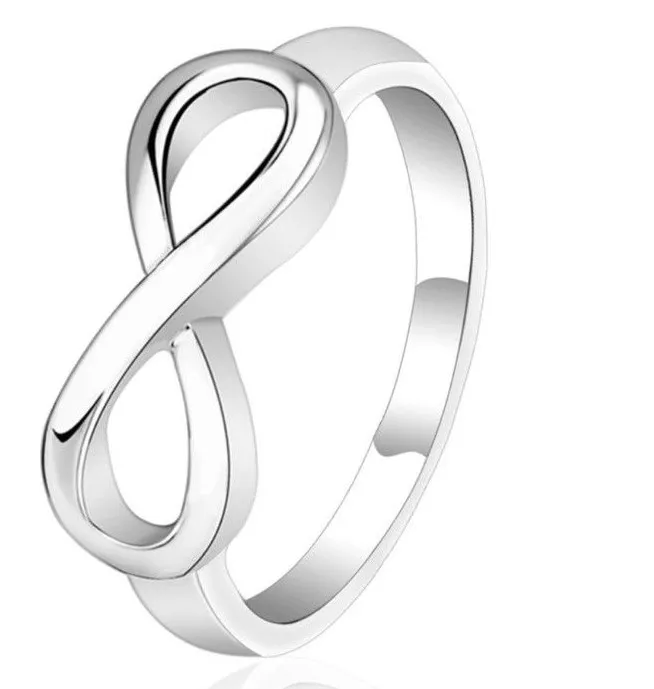 Infinity Symbol Ring Figure Eight 8 Ring Choose Size Silver toned