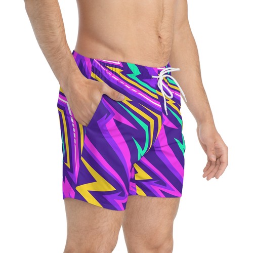 Retro Swim Trunks - Vintage Beachwear, 90s Style Shorts - Picture 4 of 6