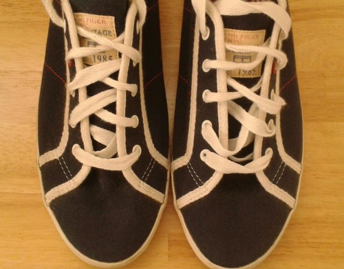 Tommy Hilfiger Damen Sneaker Bootsschuhe 42 Segelschuhe blau Stoff Schuhe - Bild 7 von 12