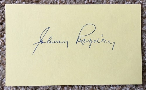 John Johnny Rigney signierte gelbe Karte - White Sox 30er 40er Jahre