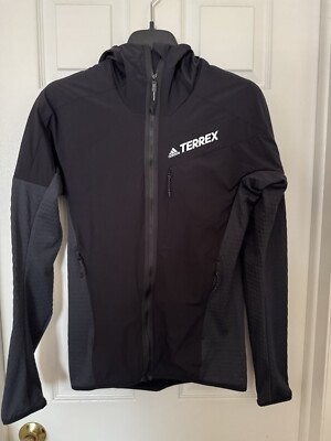 adidas Terrex Men Small Flooce Wind Hooded Water-Repellent FullZip Jacket HF0726