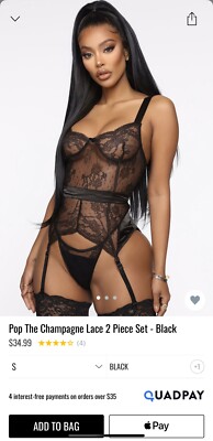 Fashion Nova Lace Piece Underwear Lingiere Set Large