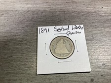 1891 Seated Liberty 90% Silver Quarter Type 4 with Motto No Arrows 061124 29tr