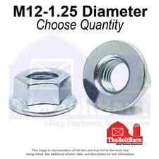 M12-1.25 Class 10 JIS Hex Flange Nuts Zinc Fine Thread (Pick Quantity)