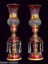 Lampadario antico vetro islamico cristallo vetro di Boemia lampada N:A