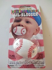 Billy-Bob Personality Pacifiers Lil Slugger Set of 2 Baby Pacifiers