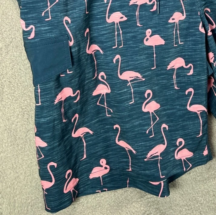 Sonoma Goods Para Hombres 2XL Traje de Baño Pantalones Cortos Azul Rosa Flamencos Baúl Malla Forrada Tabla Foto 2 de 4