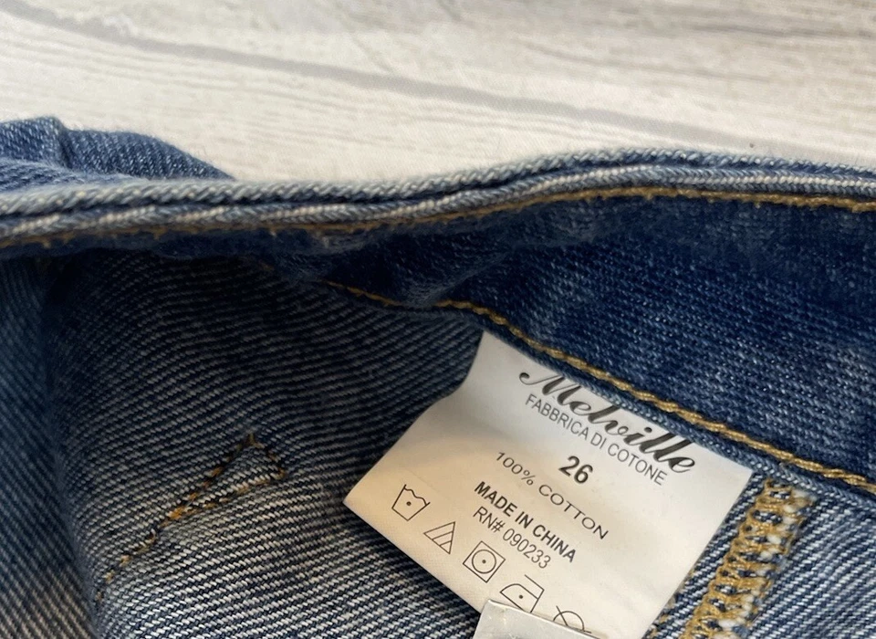 Falda Brandy MELVILLE Mujer Pequeña S 26 Azul Mini Denim Y2K Academia Foto 4 de 4