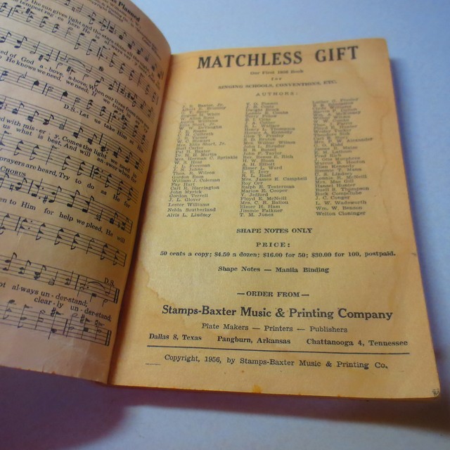 Matchless Gift StampsBaxter Music & Printing Company vintage hymnal songbook eBay