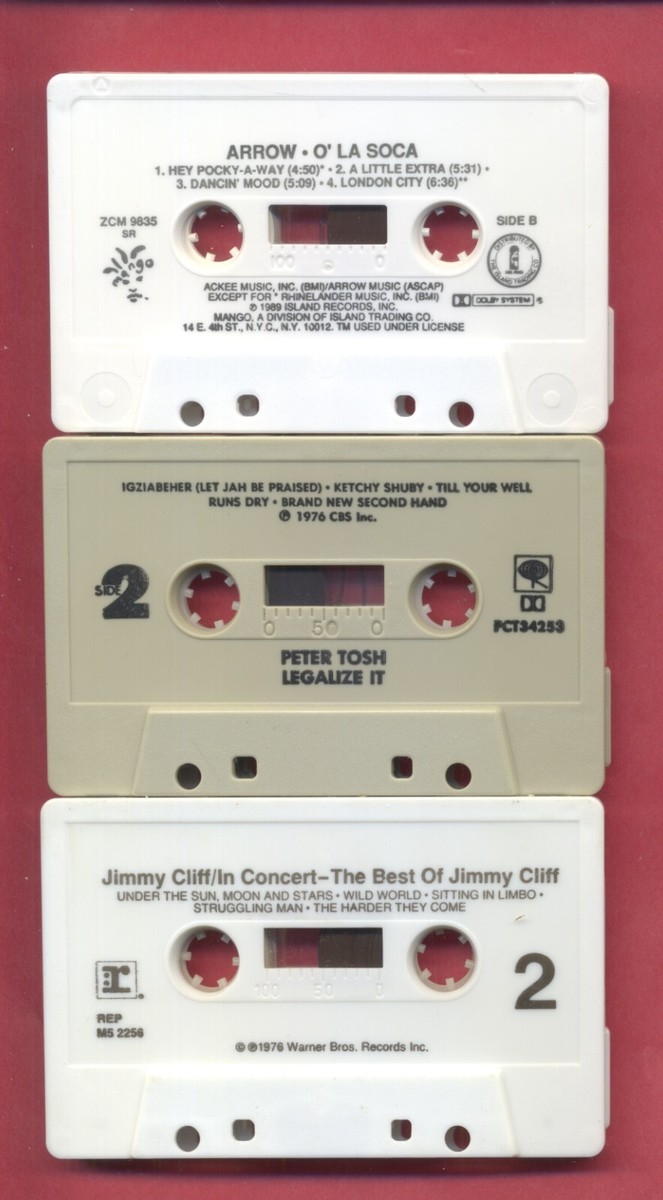 3 RAGGAE CASSETTES: PETER TOSH LEGALIZE, JIMMY CLIFF CONCERT