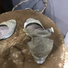 Betsey Johnson sz 11 bling bling chunky heels Gold — photo 4