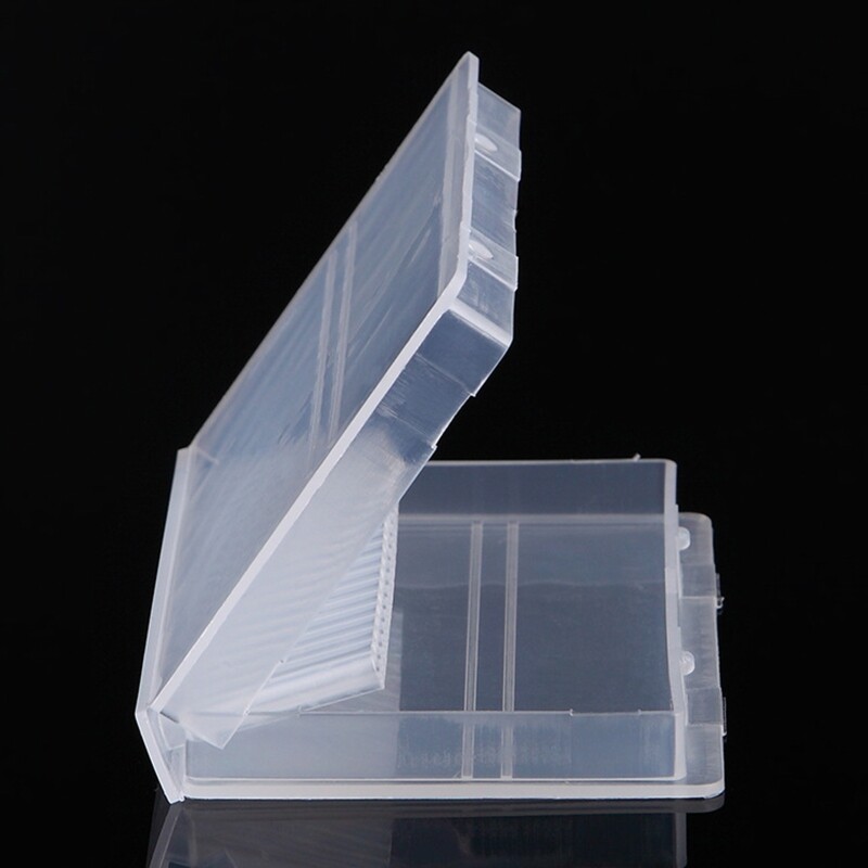 Square Storage Box with 20 Slots Empty Plastic Nail Drill Bit Container ...