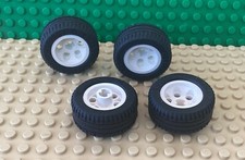 LEGO TECHIC WHEEL 30.4 x 14 VR (white ) 2994 with TYRES 30.4 X 14VR 6578 x4