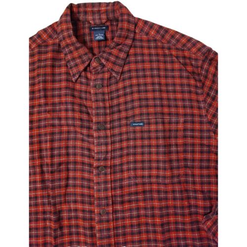 STRUCTURE Shirt Red Plaid Cotton Flannel Long Sleeve Button Down L Vintage EUC - Picture 4 of 6