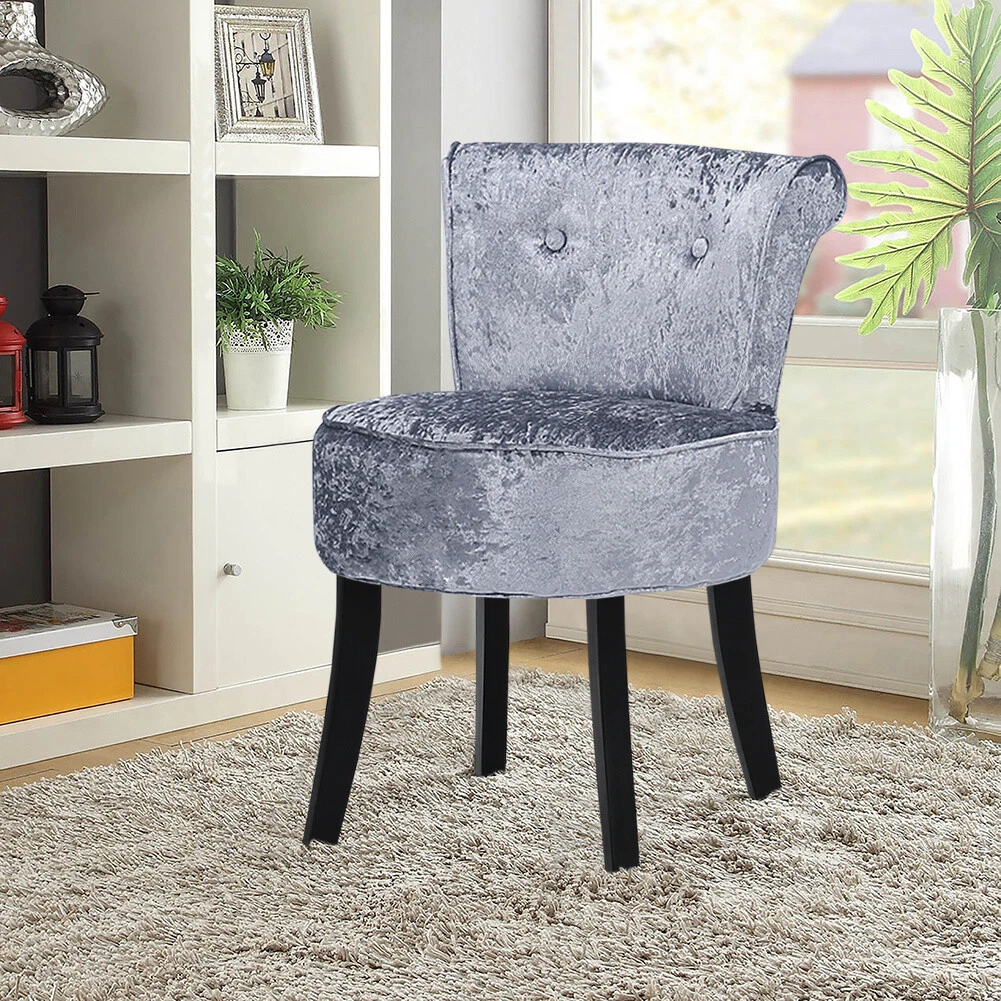 DressingTable Crushed Velvet Vanity Stool Footrest Chair Vanity Upholstered Seat