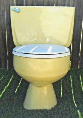 1970s Vintage American Standard Yellow 4049 Tank Toilet Wear Stains ...