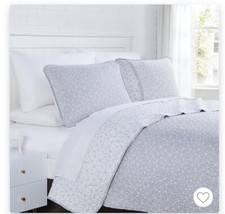 Southshore Fine Living Oversized Geometric Maze Quilt Set TWIN / TWIN XL GRAY