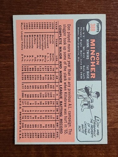 1966 Topps Baseball Cards Complete Your Set You Pick Choose Each #301 - 446 - Picture 113 of 197