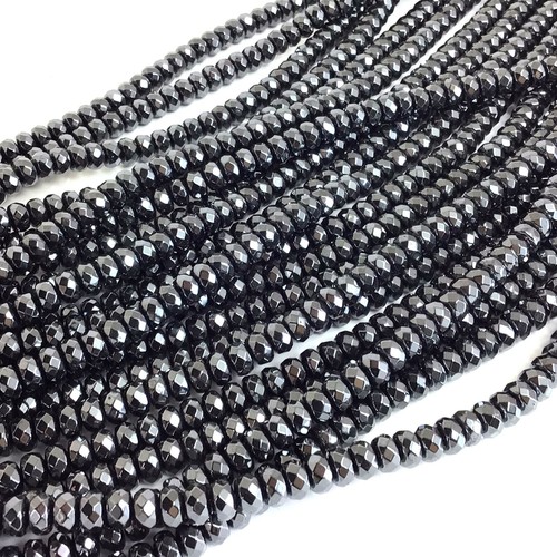 Distanziatore rondelle sfaccettate nero lucido perline sciolte 15" 3 mm 4 mm 6 mm 8 mm - Foto 34 di 51