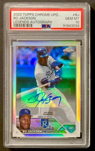 2023 Topps Chrome Update Legends Auto Silver Bo Jackson #/50 SSP PSA 10 Royals🔥