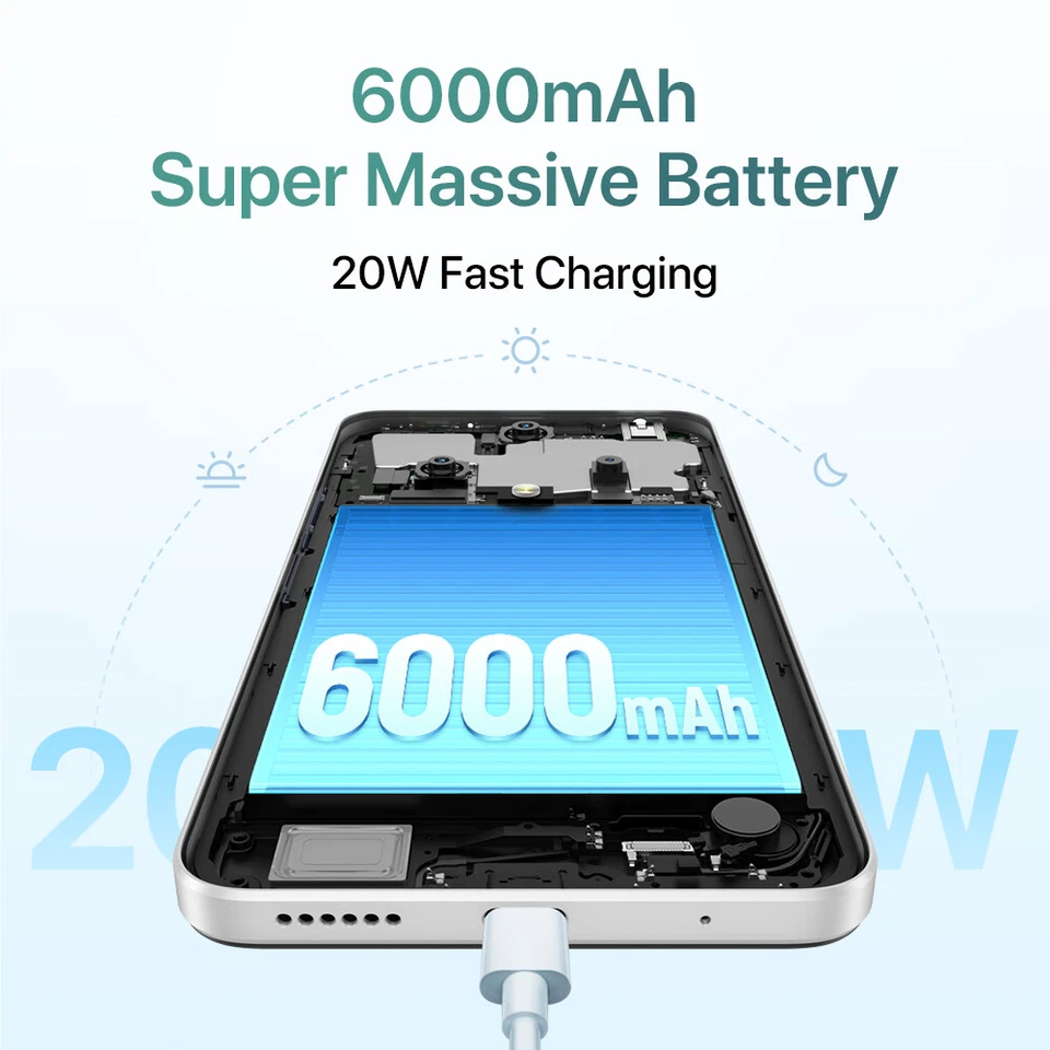 UMIDIGI G100A 4GB+4GB RAM 128GB 6.9'' Dual SIM 120Hz Smartphone Garanzia Europa - Immagine 4 di 4