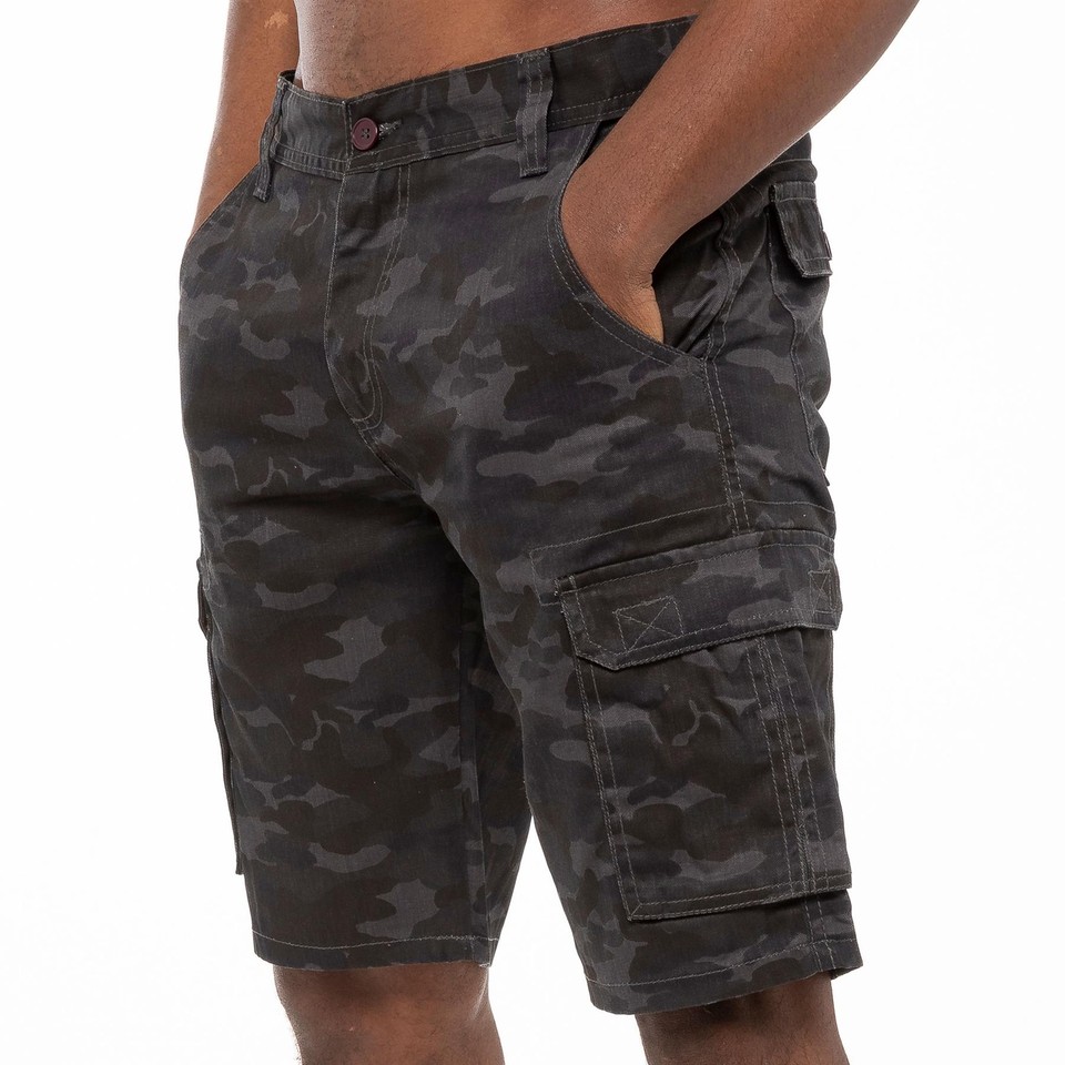 Kruze Men's Cotton Cargo Shorts – Elastic Waist Drawstring – Chino Style – Summer Half Pants (S-2XL)
