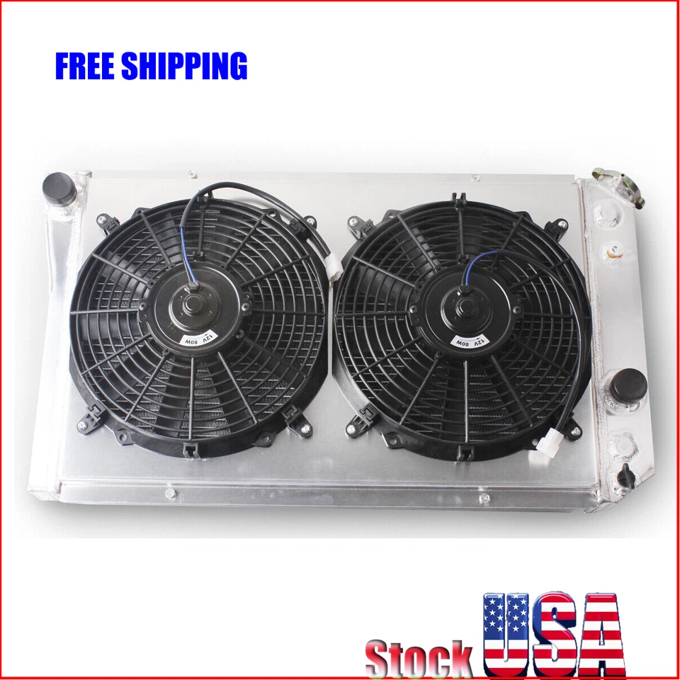 3Row Aluminum Radiator Fan For 1982-2002 1984 Chevrolet S10 S-10 Blazer V8 Swap - Image 3 of 4